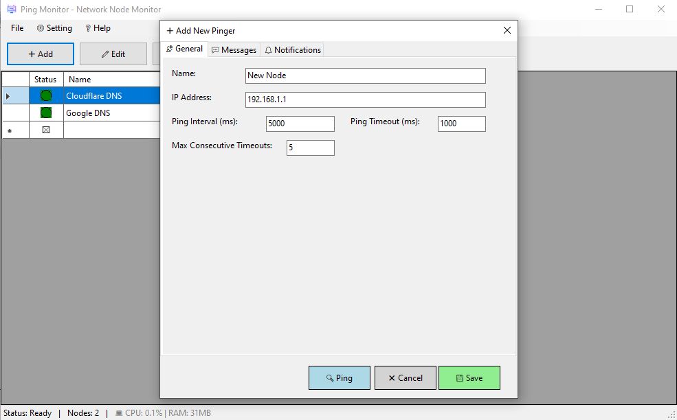 Add / Edit Node